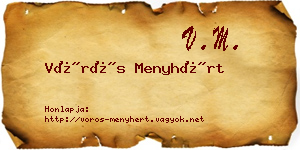 Vörös Menyhért névjegykártya
