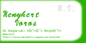 menyhert voros business card